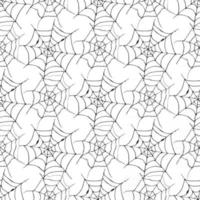 Spider web seamless pattern vector illustration. Hand drawn sketched web background