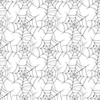 Spider web seamless pattern vector illustration. Hand drawn sketched web background