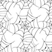 Spider web seamless pattern vector illustration. Hand drawn sketched web background