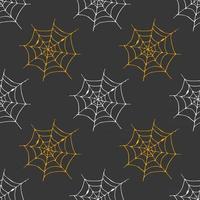 Spider web seamless pattern vector illustration. Hand drawn sketched web background