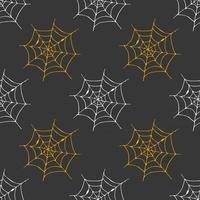 Spider web seamless pattern vector illustration. Hand drawn sketched web background