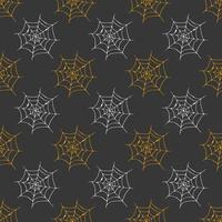 Spider web seamless pattern vector illustration. Hand drawn sketched web background