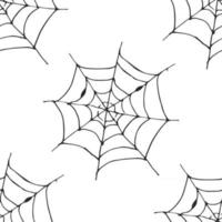 Spider web seamless pattern vector illustration. Hand drawn sketched web background