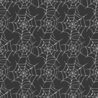 Spider web seamless pattern vector illustration. Hand drawn sketched web background