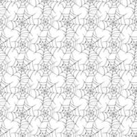 Spider web seamless pattern vector illustration. Hand drawn sketched web background