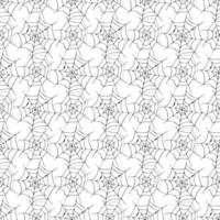 Spider web seamless pattern vector illustration. Hand drawn sketched web background