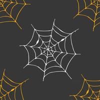 Spider web seamless pattern vector illustration. Hand drawn sketched web background