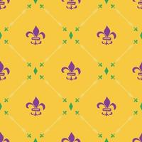 Mardi Gras seamless pattern vector illustration. Hand drawn sketched doodle Holyday elements and royal symbols, Vector illustration