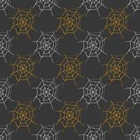Spider web seamless pattern vector illustration. Hand drawn sketched web background