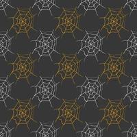 Spider web seamless pattern vector illustration. Hand drawn sketched web background