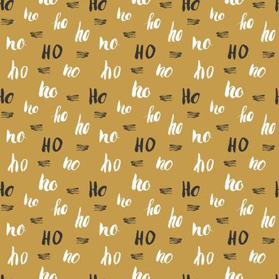 New Year and Christmas seamless pattern, with Ho Ho Ho hand drawn letters, retro, vintage Seamless Pattern. Background Vector Illustration.