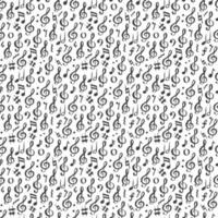 Music note seamless pattern vector illustration. Hand drawn sketched doodle music notes symbols