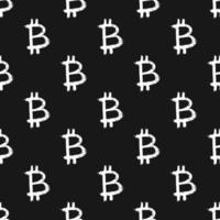 Bitcoin sign icon brush lettering seamless pattern, Grunge calligraphic symbols background, vector illustration