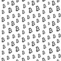 Bitcoin sign icon brush lettering seamless pattern, Grunge calligraphic symbols background, vector illustration