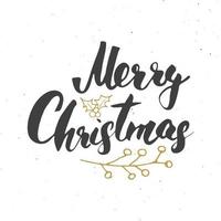 Feliz Navidad letras caligráficas. diseño de saludos tipográficos. Letras de caligrafía para saludo navideño. Ilustración de vector de texto de letras dibujadas a mano