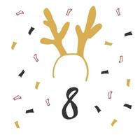 Christmas advent calendar. Hand drawn elements and numbers. Winter holidays calendar card design, Vector illustration
