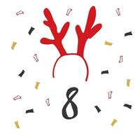 Christmas advent calendar. Hand drawn elements and numbers. Winter holidays calendar card design, Vector illustration