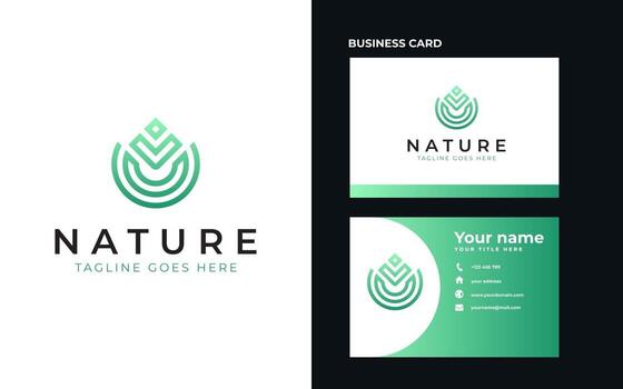 Leaf Monogram Concept Logo Template Vector Illustration