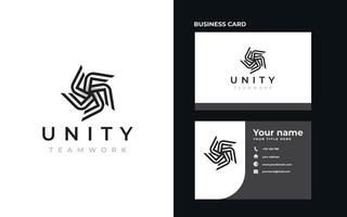 Unity Teamwork Monogram Concept Logo Template Vector Illustration