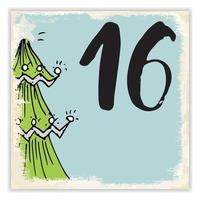 Christmas advent calendar. Hand drawn elements and numbers. Winter holidays calendar card design, Vector illustration