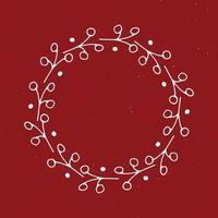 Christmas wreath Round Frames set hand drawn doodles. Vector illustration