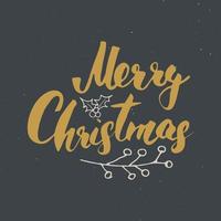 Merry Christmas Calligraphic Lettering. Typographic Greetings Design. Calligraphy Lettering for Holiday Greeting. Hand Drawn Lettering Text Vector illustration