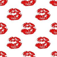 Kiss, Lips Seamless Pattern background. Vector Illustration isolated on white.
