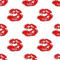 Kiss, Lips Seamless Pattern background. Vector Illustration isolated on white.