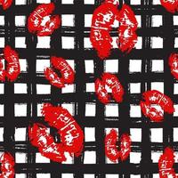 Kiss, Lips Seamless Pattern background. Vector Illustration isolated on white.