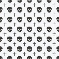 Skull and cross sumbol seamless pattern, hand drawn sketch vector illustration