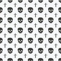 Skull and cross sumbol seamless pattern, hand drawn sketch vector illustration