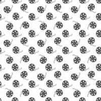 Cinema tape and film reel vintage seamless pattern, handdrawn sketch, retro movie and film industry, vector illustration