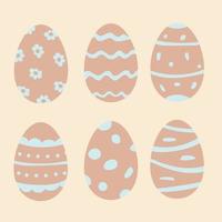 huevos de pascua. colección de garabatos dibujados a mano para el diseño de vacaciones de Pascua. ideal para tarjetas de Pascua, pancartas, textiles, fondos de pantalla - diseño vectorial. vector