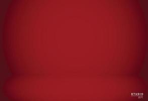 Empty red color studio room background vector