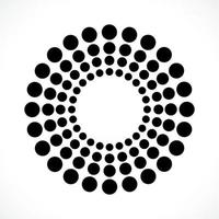 Black abstract vector circle frame halftone dots logo emblem design. Round border Icon using circle dots texture.Vector illustration EPS 10