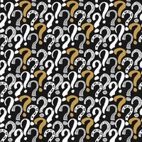 Questions marks seamless pattern. Hand drawn sketched doodle signs, grunge textured retro background. Vintage typography design print, vector illustration