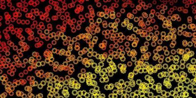 Dark orange vector background with bubbles