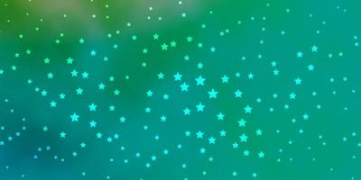 plantilla de vector verde oscuro con estrellas de neón