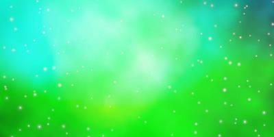 Light Green vector background with colorful stars