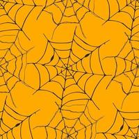 Spider web seamless pattern vector illustration. Hand drawn sketched web background