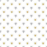 Diamond seamless pattern vector illustration. Hand drawn sketched doodle diamond symbols background