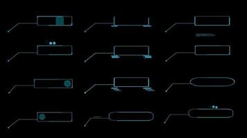 gritar el movimiento de tecnología digital de elementos de hud de tono azul video