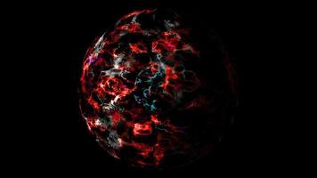 abstracto aqua agua visualización del núcleo tecnología de onda digital oro energía esfera superficie y explosivo magma lava llama a partículas afuera
