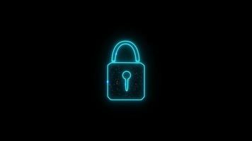 security lock binary digital paticle explosive colorful random number motion abstract technology background on black screen video