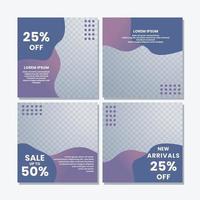 social media post templates for discounts, sales and offers. online media content promotions and marketing element. Square photo template for online ads, print flyer, brochures, cards, online ads vector
