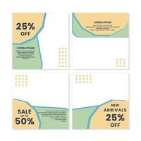 social media post templates for discounts, sales and offers. online media content promotions and marketing element. Square photo template for online ads, print flyer, brochures, cards, online ads vector