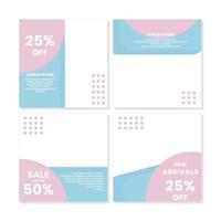 social media post templates for discounts, sales and offers. online media content promotions and marketing element. Square photo template for online ads, print flyer, brochures, cards, online ads vector