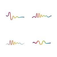 Sound waves logo line vector