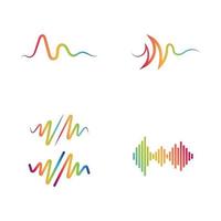 Sound waves logo line vector