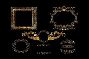 Set of art frames with various designs vector